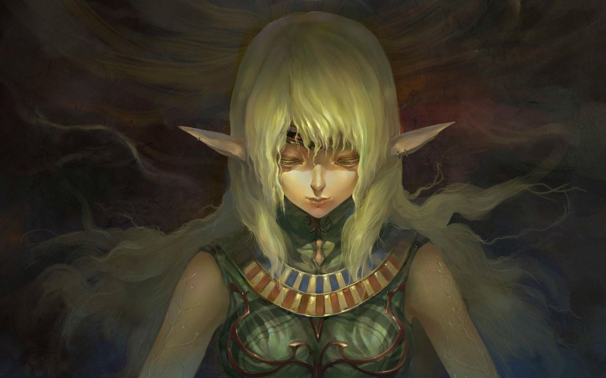 Weißhaarige Frau in Schwarz-weiß Gestreiftem Ärmellosem Top Illustration. Wallpaper in 1920x1200 Resolution