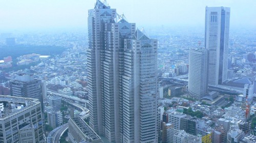 Image aerial view of city buildings during daytime