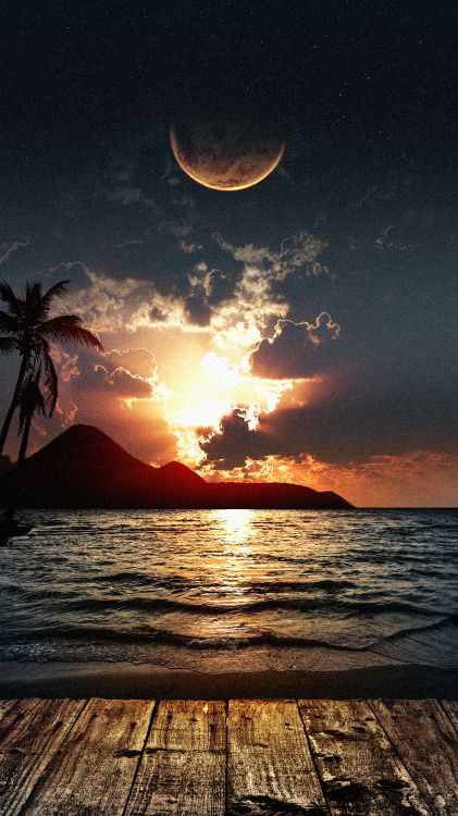 Wasser, Cloud, Atmosphäre, Licht, Afterglow. Wallpaper in 4320x7680 Resolution