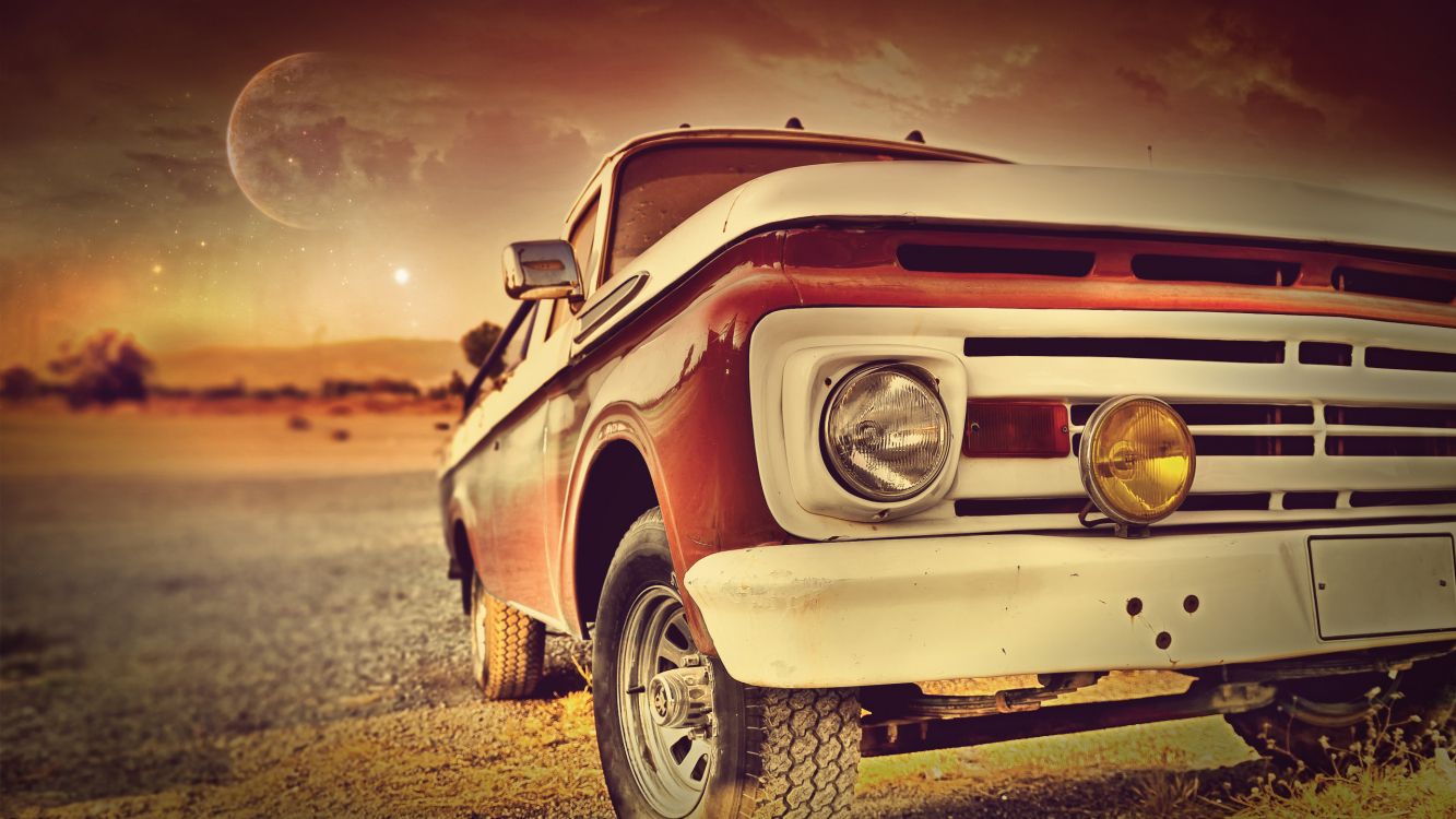 brown car on brown soil during sunset