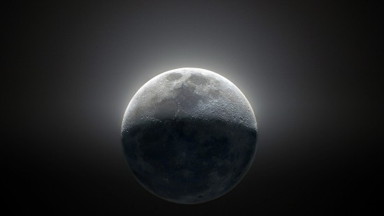 Image full moon in dark room