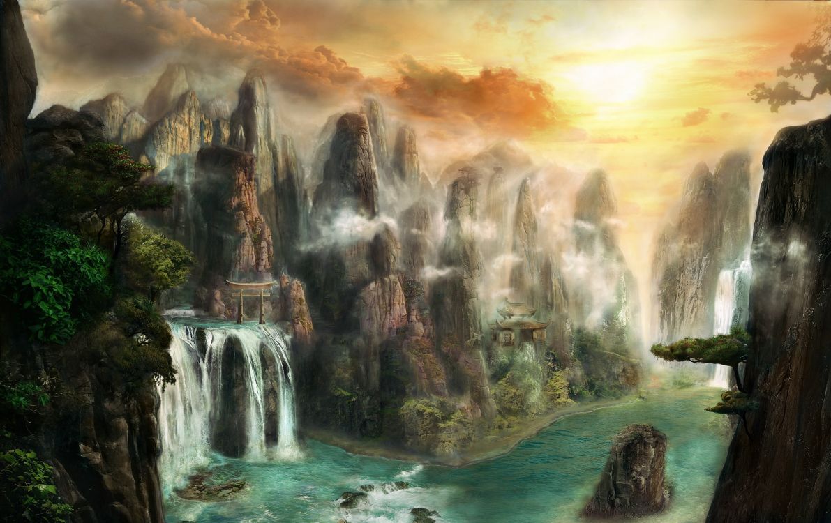 幻想世界 幻想 性质 水资源 水道高清壁纸 幻想图片 桌面背景和图片