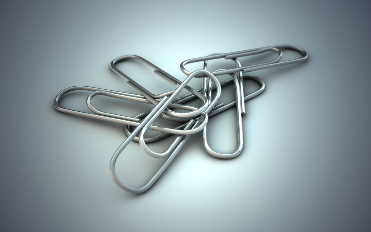 White and Blue Paper Clip. Wallpaper in 2560x1600 Resolution