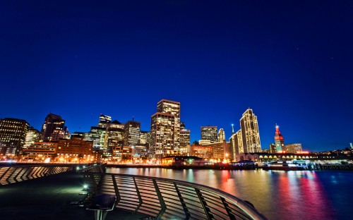 Image city skyline during night time