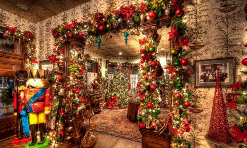 Image christmas house decorations inside, Christmas Day, christmas decoration, christmas tree, christmas lights