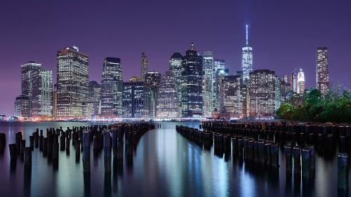 Image city skyline during night time