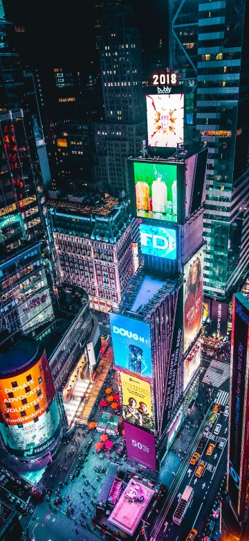 Image times square, night, city, building, skyscraper