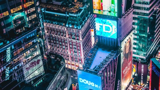 Image times square, night, city, building, skyscraper