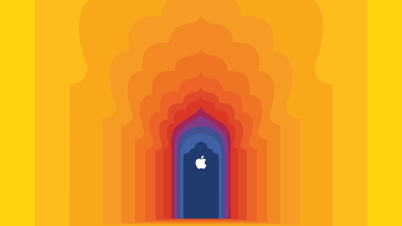 苹果, 橙色, 黄色的, 艺术, 对称 壁纸 6018x3386 允许