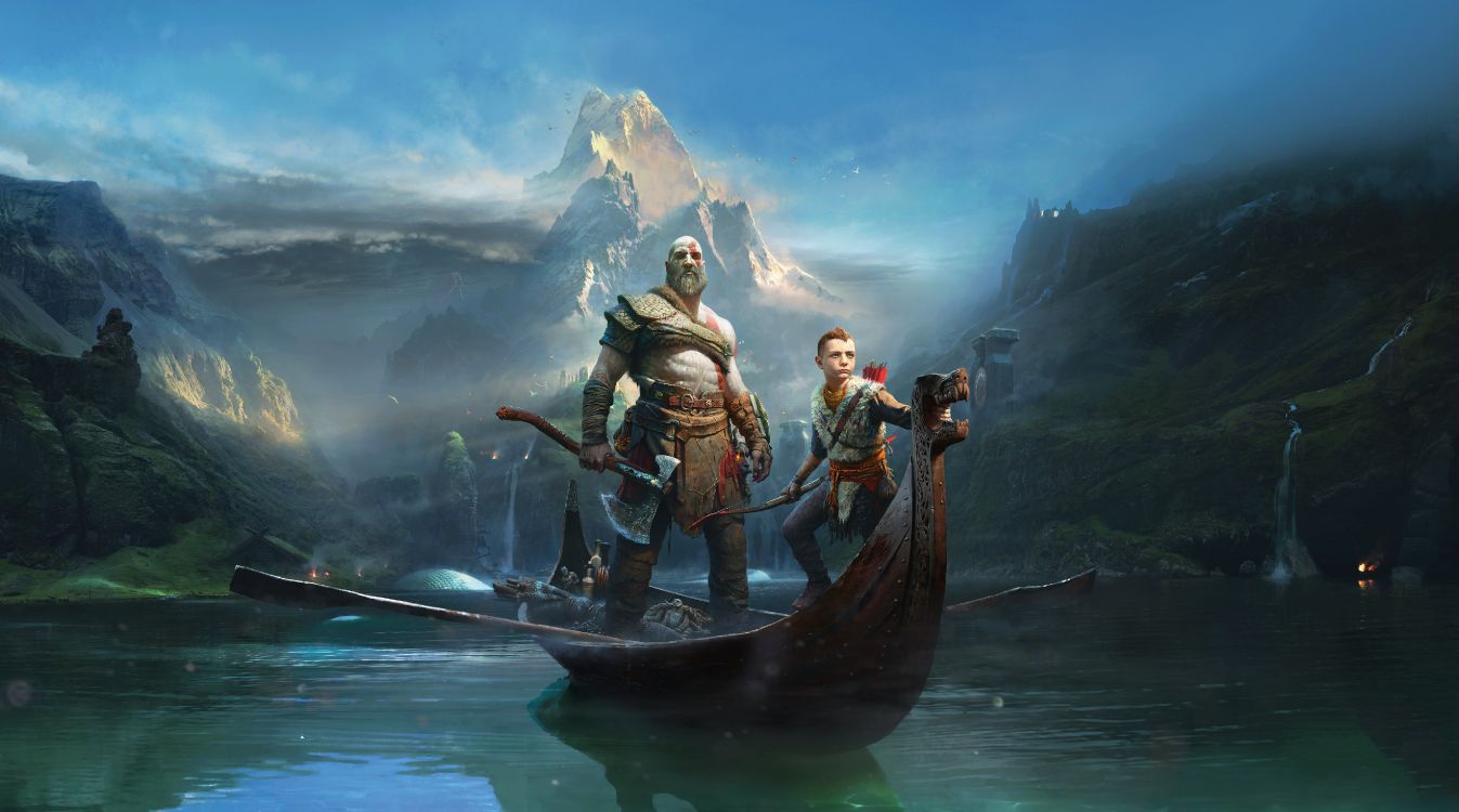 Dieu de la Guerre, Kratos, Playstation 4, Jeu D'aventure, Jeu Pc. Wallpaper in 5336x2969 Resolution