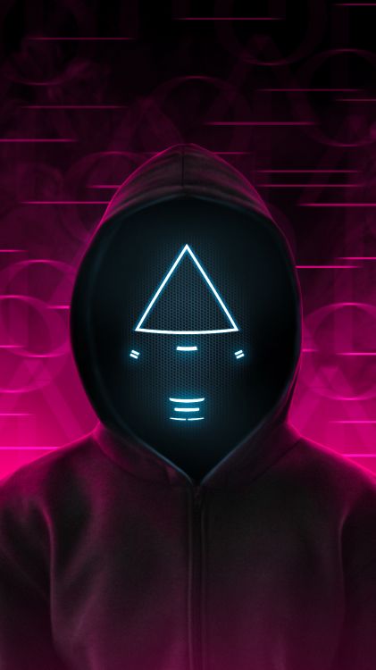 Squid Game, 套, 紫色的, 电蓝色的, 对称 壁纸 4320x7680 允许