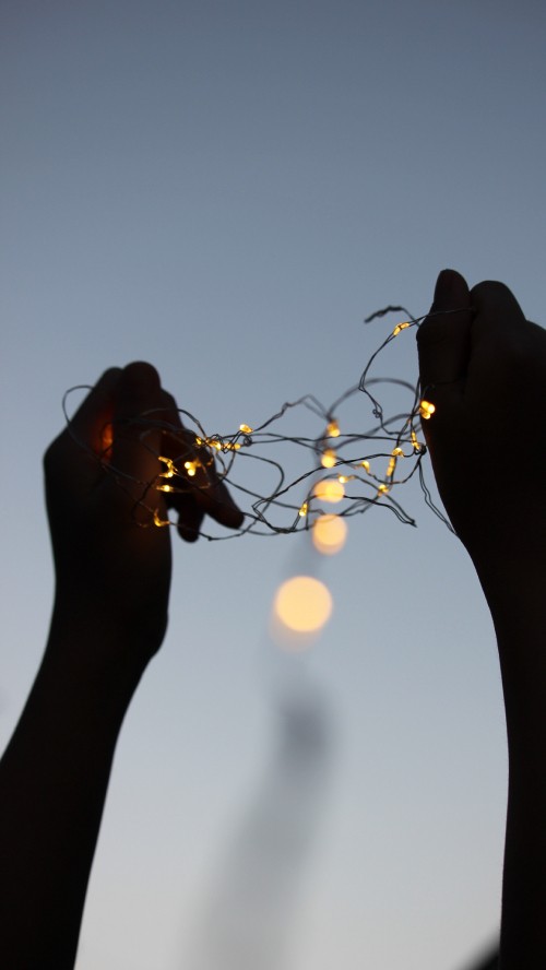 Image garland, christmas lights, light, yellow, christmas