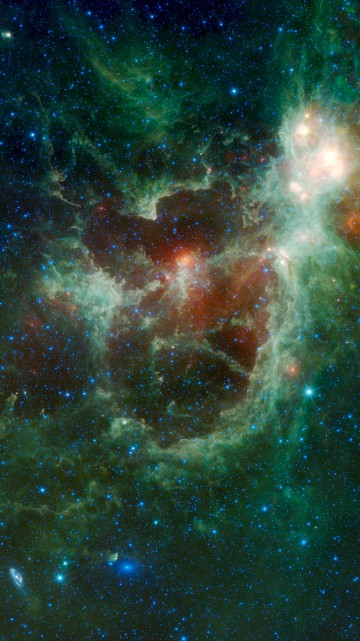 Image blue and red galaxy illustration