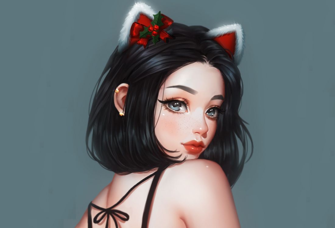 艺术, 绘画, 头发, 耳朵, 皮肤 壁纸 2772x1889 允许