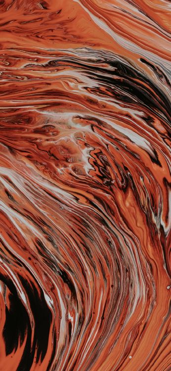 Orange, L'art Abstrait, Arts Visuels, Brown, Liquid. Wallpaper in 1080x2340 Resolution