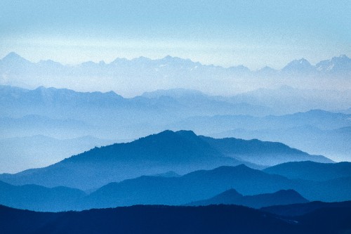 Image mountainous landforms, mountain, mountain range, blue, ridge