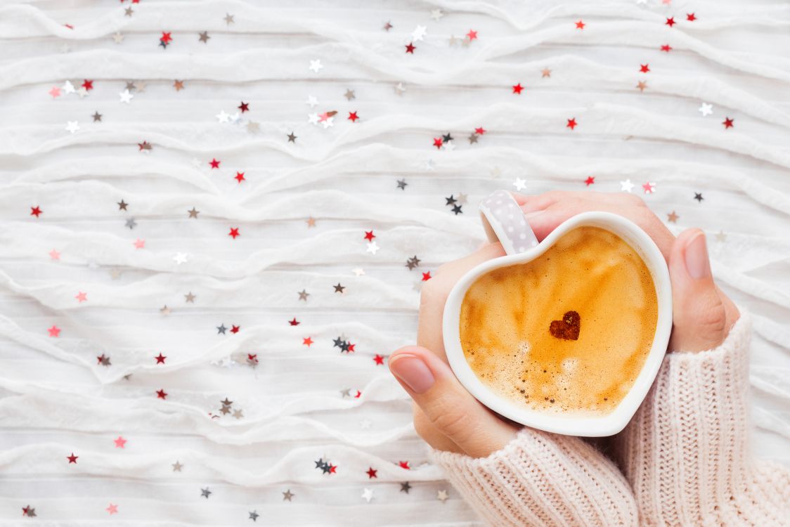 Coffee, coffee cup, food, heart, dish