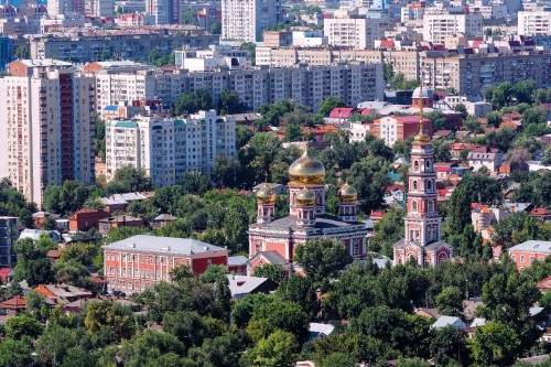 Image aerial view of city buildings during daytime