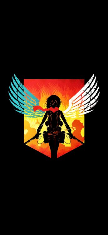 Attaque Mikasa Sur Titan, Mikasa Ackerman, Eren Yeager, Lévi, Attaque Sur Titan. Wallpaper in 1080x2340 Resolution