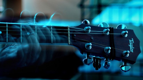 Image guitar, acoustic guitar, blue, string instrument, musical instrument