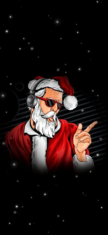 Disco Santa, Disco, Soundcloud, Santa Claus, Gráficos Vectoriales. Wallpaper in 1080x2340 Resolution