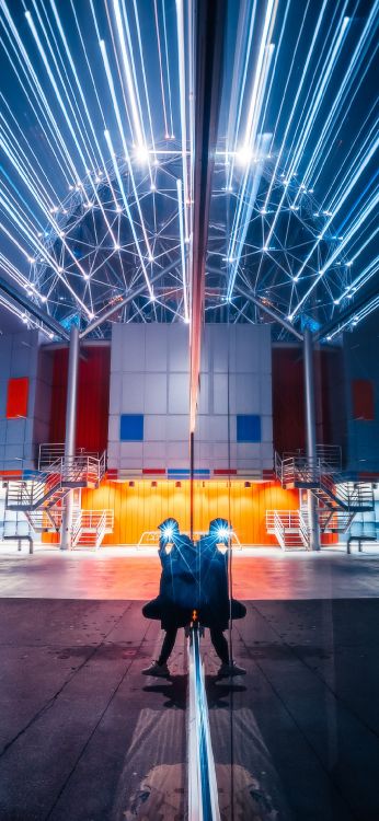 Licht, Spiegel, Disco Ball, Glühlampe, Silhouette. Wallpaper in 1080x2340 Resolution