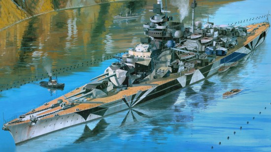 Image German battleship Tirpitz, revell, plastic model, German battleship Bismarck, boat