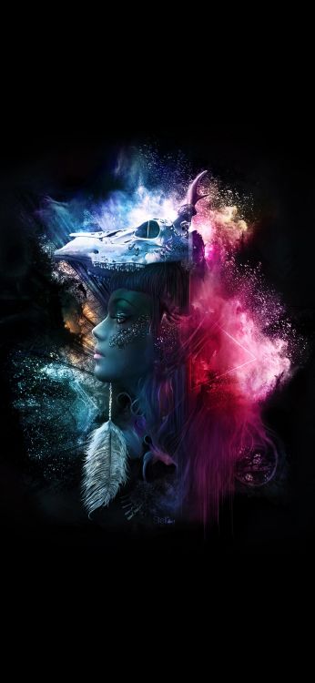 Agua, Morado, Arte, Humo, Magenta. Wallpaper in 1080x2340 Resolution