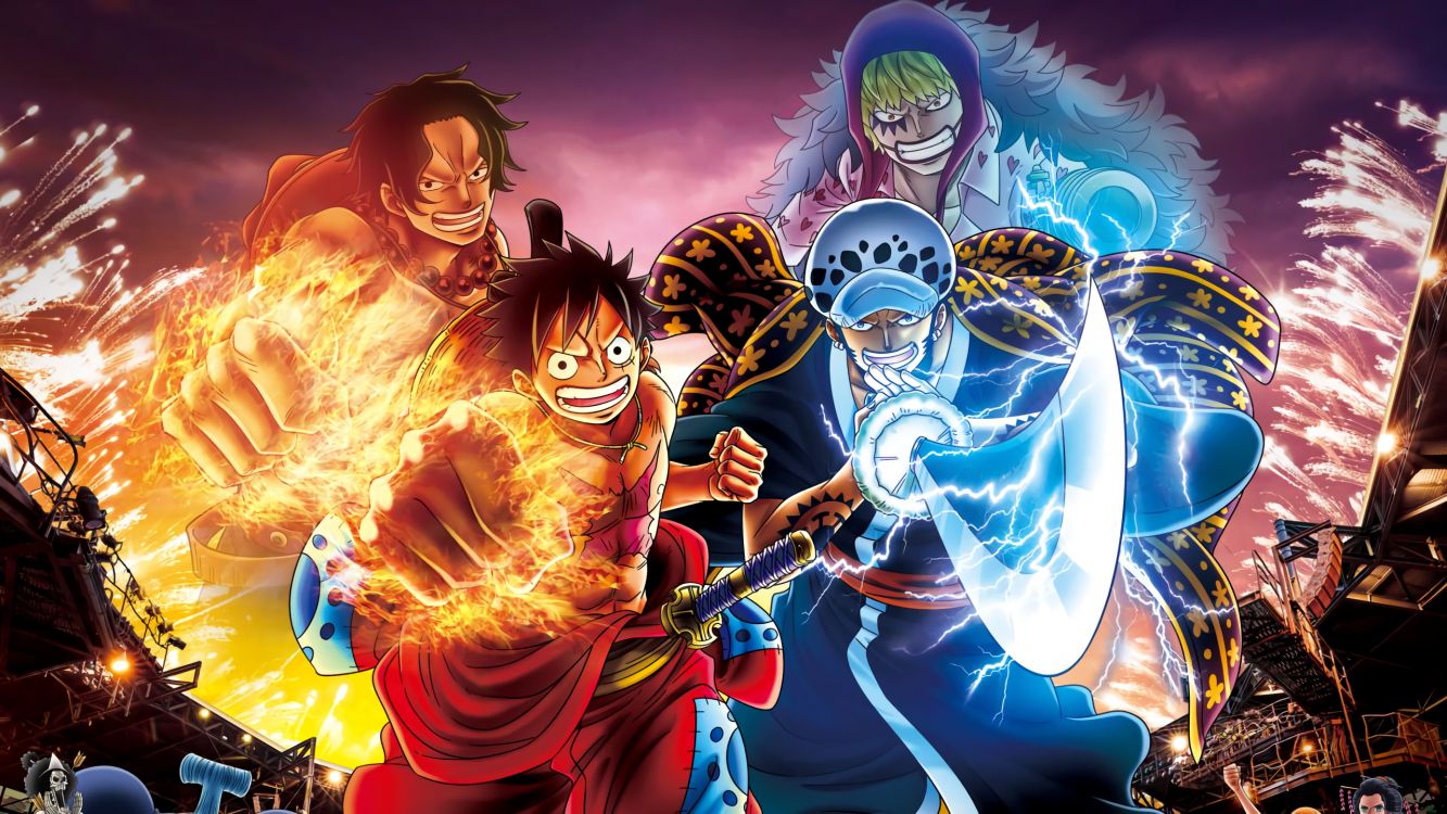 de Una Sola Pieza, Trafalgar D Ley de Aguas, Vástagos, Jimbei, Roronoa Zoro. Wallpaper in 2560x1440 Resolution