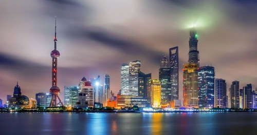 Image city skyline during night time