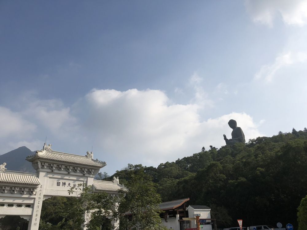 tian tan buddha, roof, cumulus, chinese architecture, shinto shrine