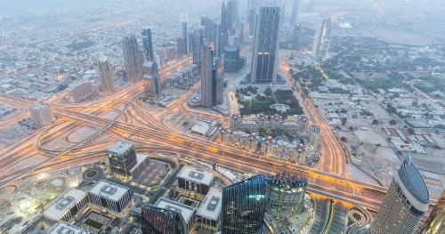 Image aerial view of city buildings during daytime