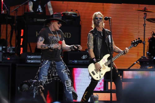 Image Axl Rose, bass guitar, Slash, Not in This Lifetime Tour, guitar