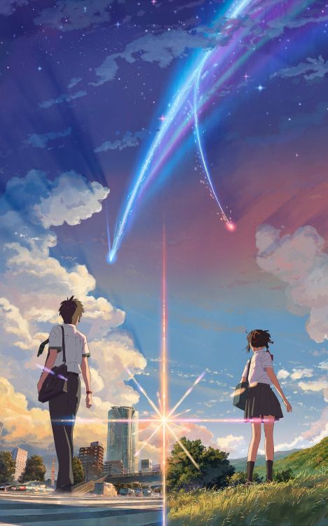 Ihren Namen, Mitsuha Miyamizu, Taki Tachibana, Zeichentrickfilm, Poster. Wallpaper in 2500x4000 Resolution