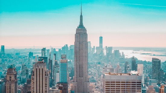 Image aerial view of city buildings during daytime