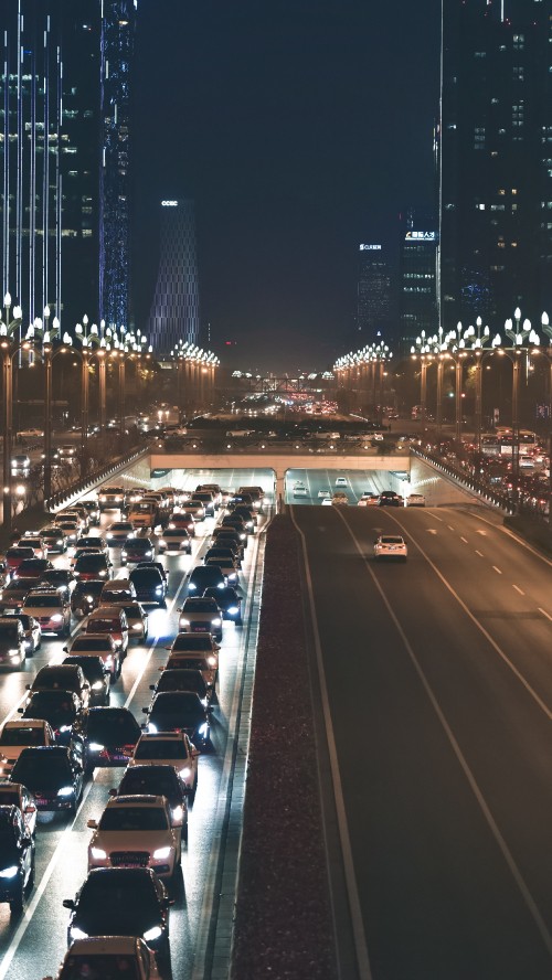 Image cars on road during night time