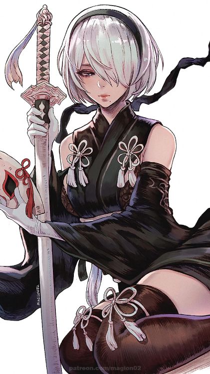 Yorha 2b Fanart, Nier Automates, Dessin Animé, Fan Art, Yorha. Wallpaper in 2250x4000 Resolution