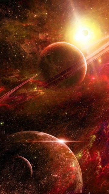 Image red and black galaxy illustration