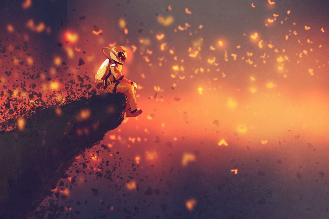 Mujer en Vestido Negro de Pie Sobre la Rama de un Árbol Marrón Durante la Noche. Wallpaper in 4500x3000 Resolution