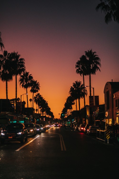 Image cars on road during sunset