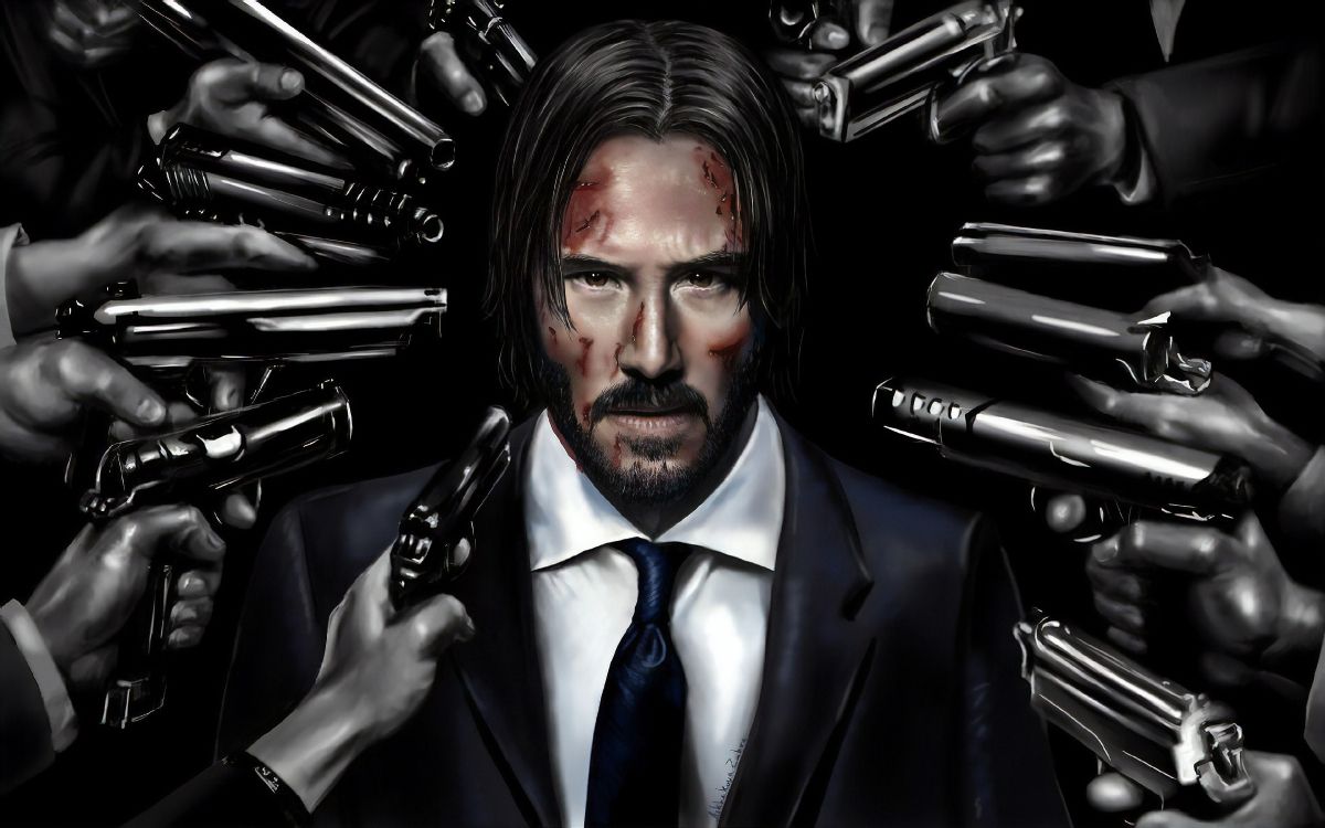 Hombre en Traje Negro Con Pistola. Wallpaper in 3840x2400 Resolution
