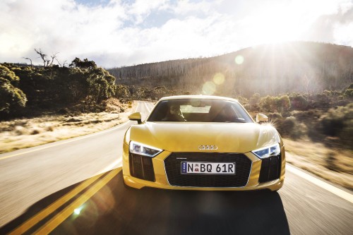 Image yellow audi a 4 on road during daytime