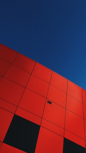 Image architecture, red, orange, composite material, symmetry