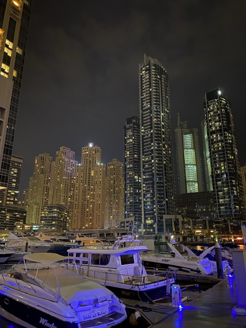 Image dubai, night, tower block, metropolis, city