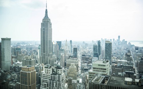 Image aerial view of city buildings during daytime