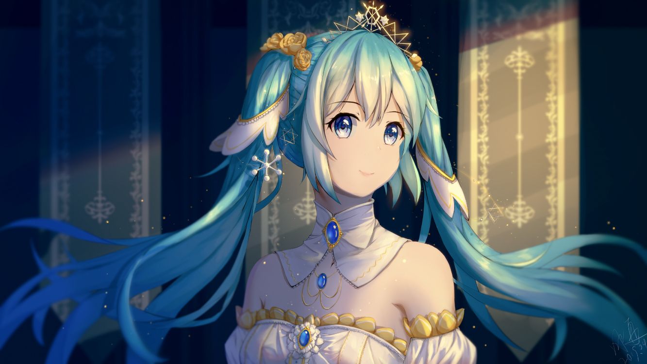 可爱的, 卡通, 器官, Azure, 姬切 壁纸 5120x2880 允许