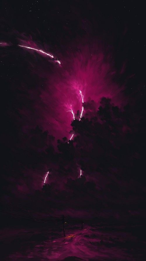 Image thunder, atmosphere, purple, thunderstorm, nature