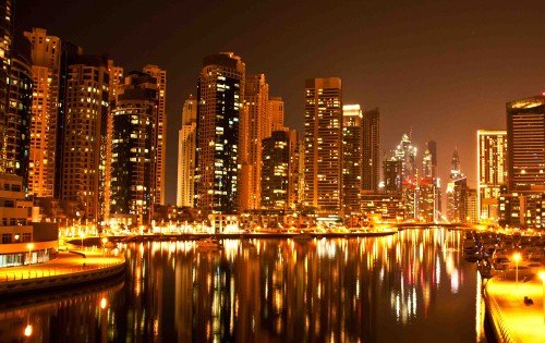 Image city skyline during night time