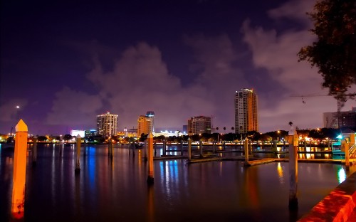 Image city skyline during night time