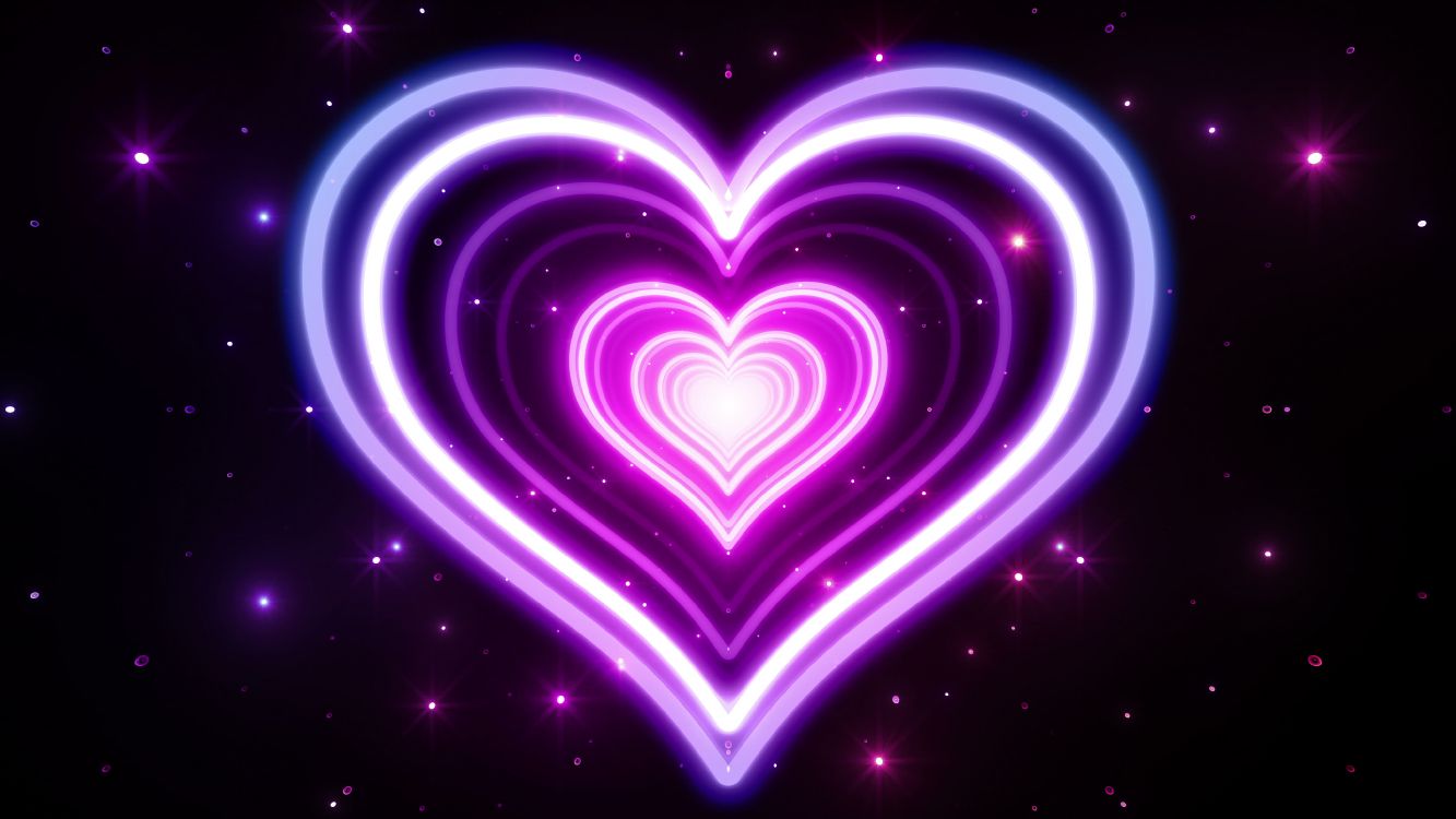 Purple Heart Shapes In Black Background HD Purple Wallpapers  HD Wallpapers   ID 91950